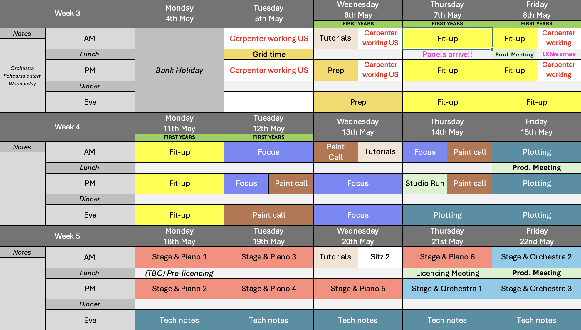 Schedule preview